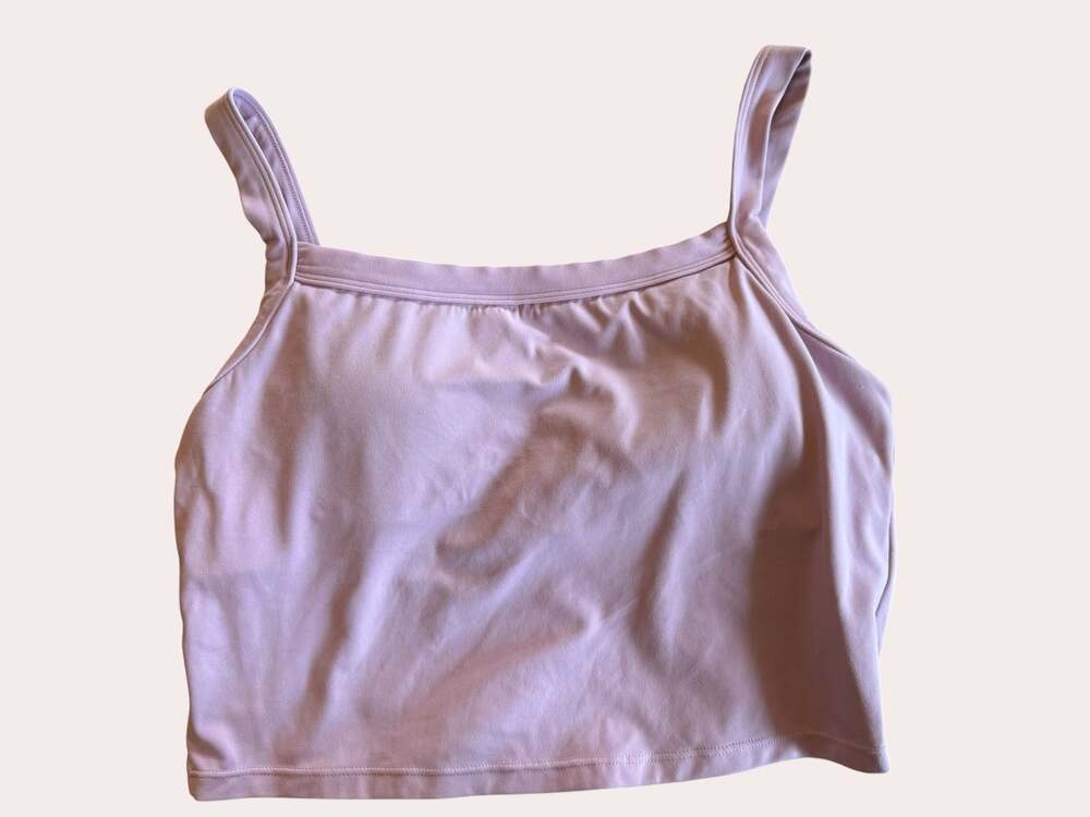 Vitality Women's Size L pink Lavender Square Neck Crop Tank Top